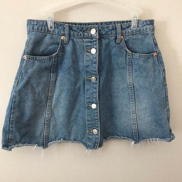 IJOAH Dresses & Skirts - IJOAH Denim Button Front Cut Off Mini Skirt